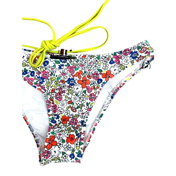 Tommy Hilfiger 2 PC Bikini Set Floral Triangle Top & Swim Bottom Small NWt - Picture 3 of 5